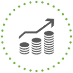 coins and increasing revenue graphic