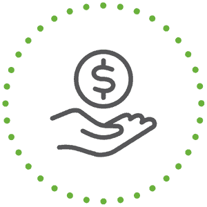 hand holding dollar sign graphic