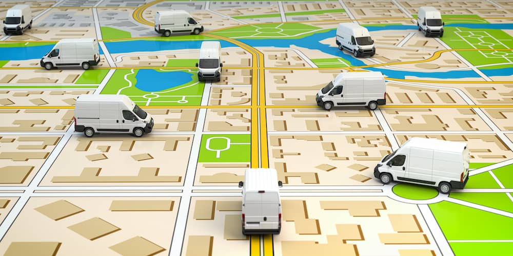 Vans on City Map | How To Reduce Fleet Size with RouteSavvy Routing Software