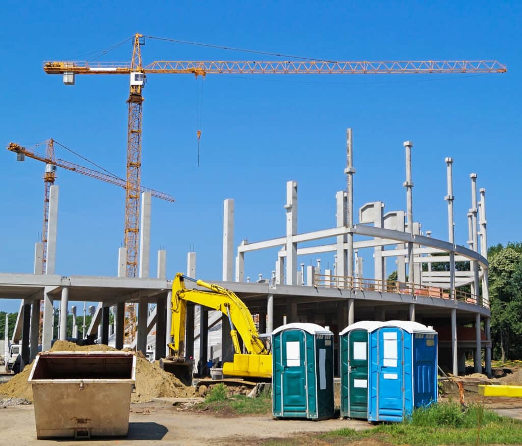 Portable Restrooms At Construction Site | Portable Restroom Services Routing Software | RouteSavvy.com